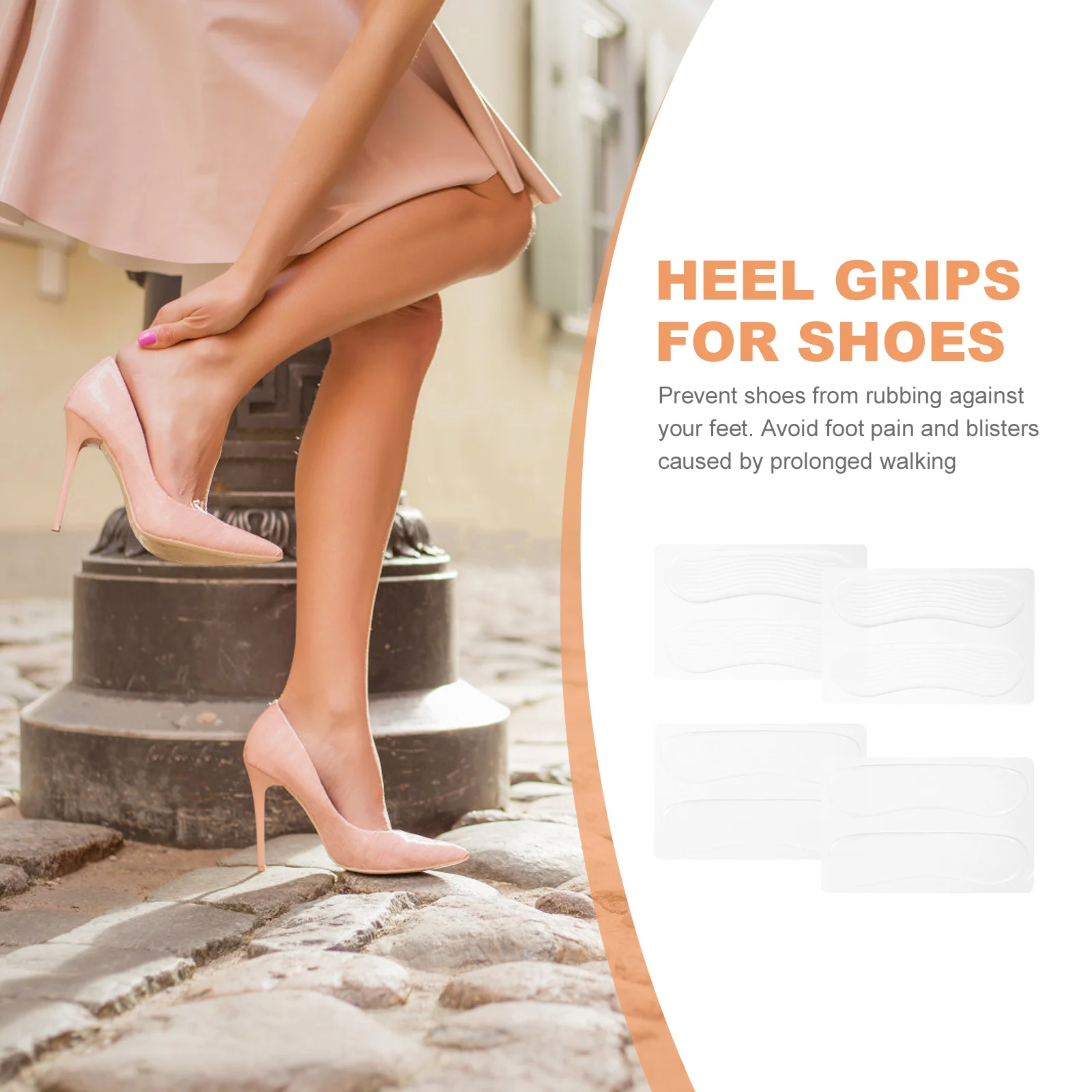 

8 Pcs Anti-wear Foot Stickers Heel Pads Patch for Shoes High Heels Cushion Inserts Women Cushioning Grippers
