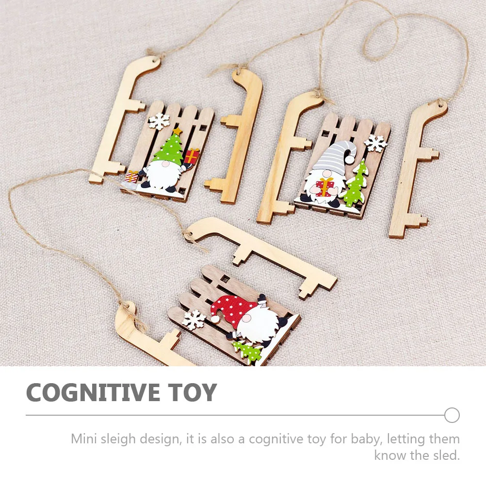 

Small Wooden Sleigh Christmas Tree Hanging Ornament Fine Craftsmanship Xmas Tree Decor Desktop Decoration