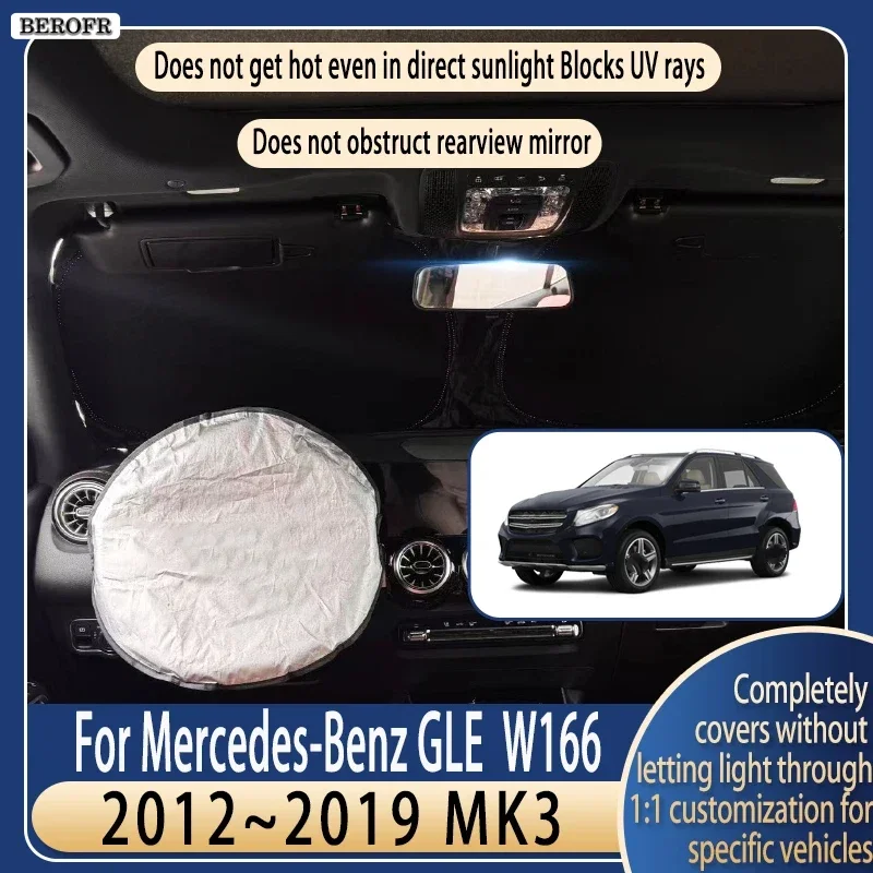 Steering wheel Car Sun Visor For Mercedes-Benz GLE W166 2012~2019 MK3 Summer Cooling Accessories Front Windshield Sunshade