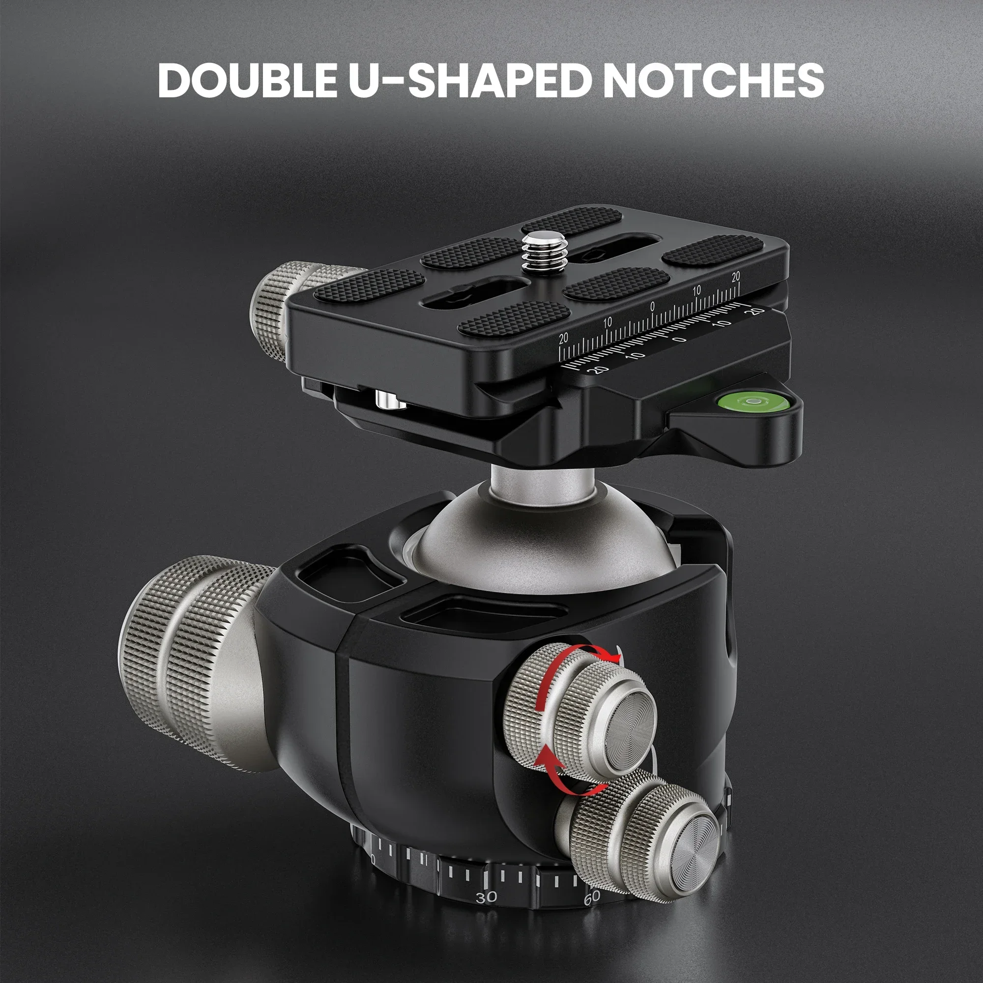 EVUMO DX40 Tripod Ball Head 40mm Low Gravity Low Profile Tripod Head Arca Swiss Quick Release Plate 1/4\