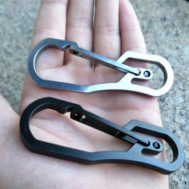 Titanium Plating Carabiner Camping Clip Outdoor Key Ring Clip Keychain Holder Camping Keyring Hang Buckle Hook Carabiner