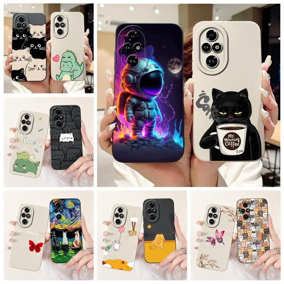 For Honor 200 Pro Case ELP-AN00 Cute Fashion Cartoon Cover Soft Cameras Protection Case For Honor 200 Lite Honor200 Smart Bumper