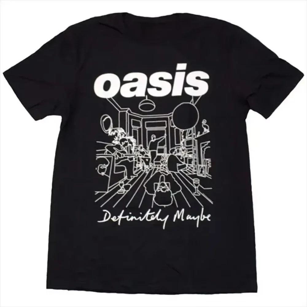 

European and American Trendy Brand Oasis Oasis Band Rock Music Retro Casual Men Women Cotton Loose American Short-sleeved Tshirt