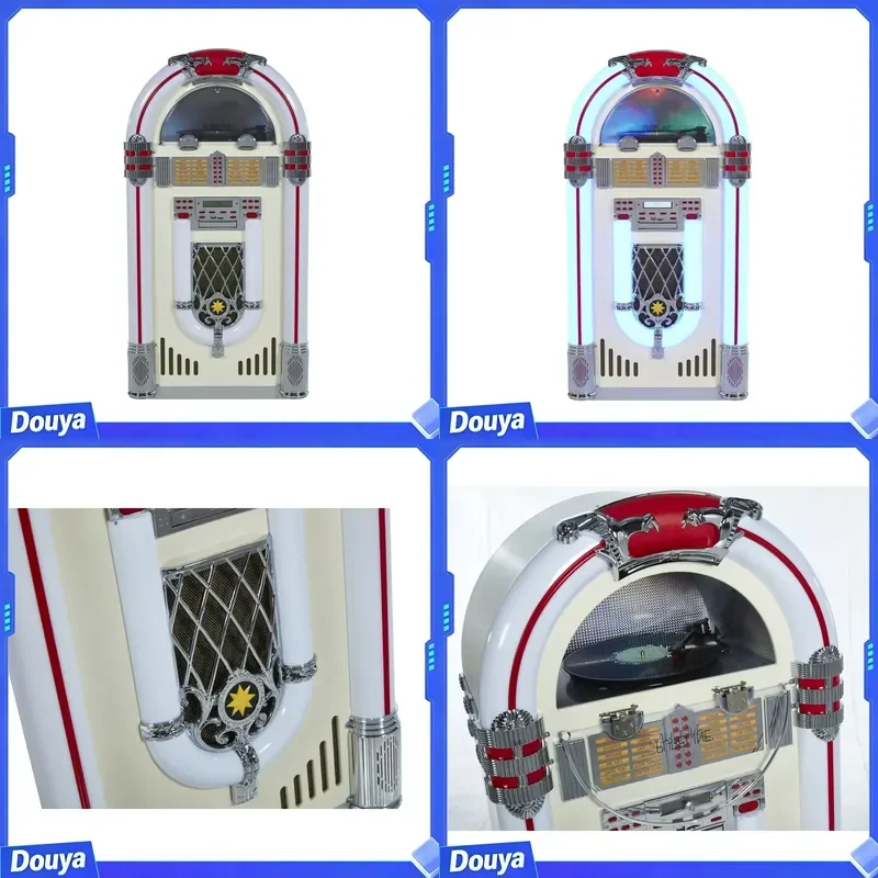 Multi-function Digital Retro Jukebox Colorful Lights Cd Music Combo Jukebox Dj Turntable Player