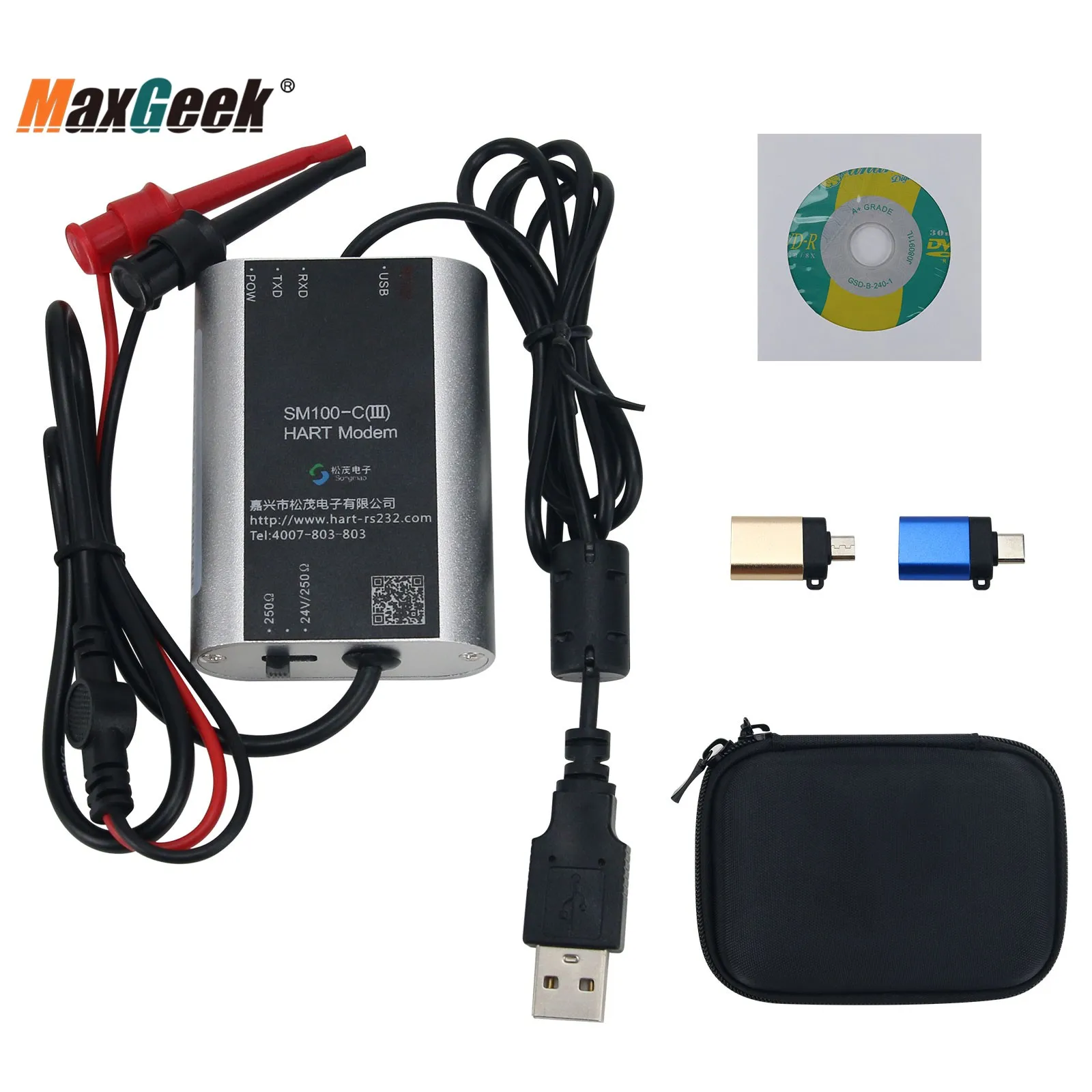 Maxgeek SM100-C (III) Standard Version Hart Modem USB to Hart Modem HART Cat Supports Mobile APP Debugging