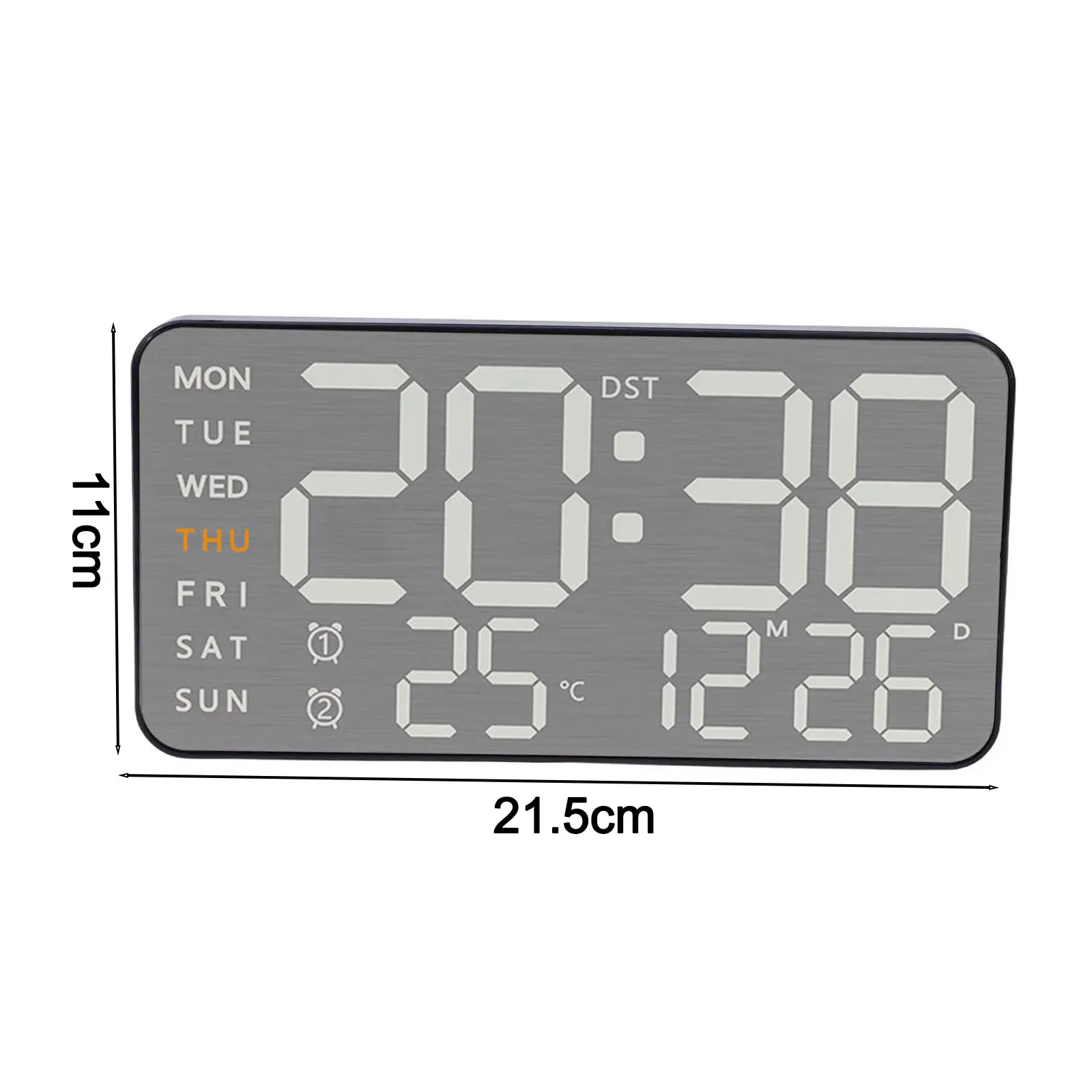 

For Home Digital Wall Clock Home Decor 21.5*11 Cm Alarm Clock With Calendar Display Automatic Photosensitivity