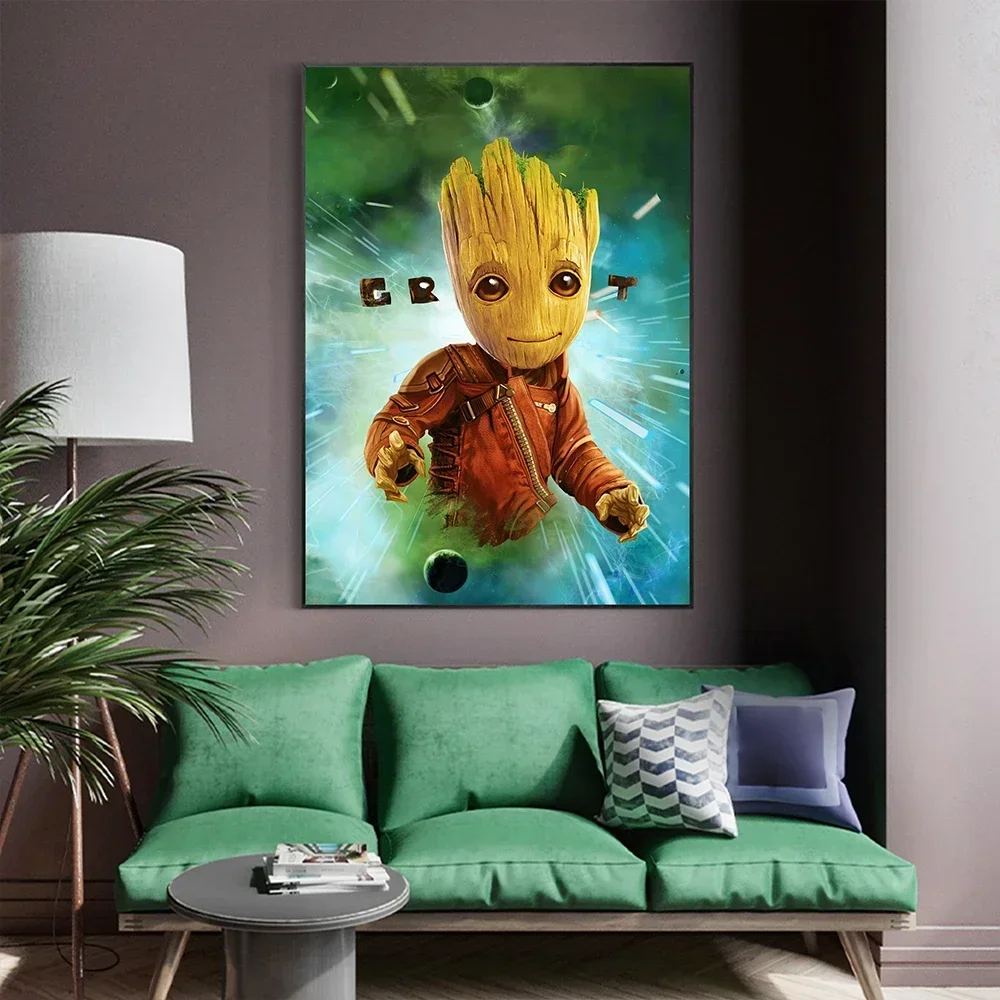 Disney Cartoon Poster Baby Groot Wall Print Canvas Painting Wall Decoration Picture Painting Childen\'s Room Living Decoration