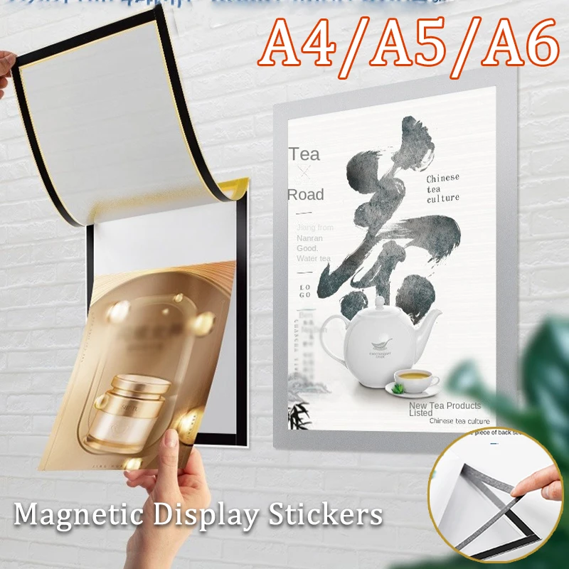 A4/A5/A6 Magnetic Display Stickers Wall Mounted Photo Frame Certificate Working Memory Business License Protective Cover Portabl
