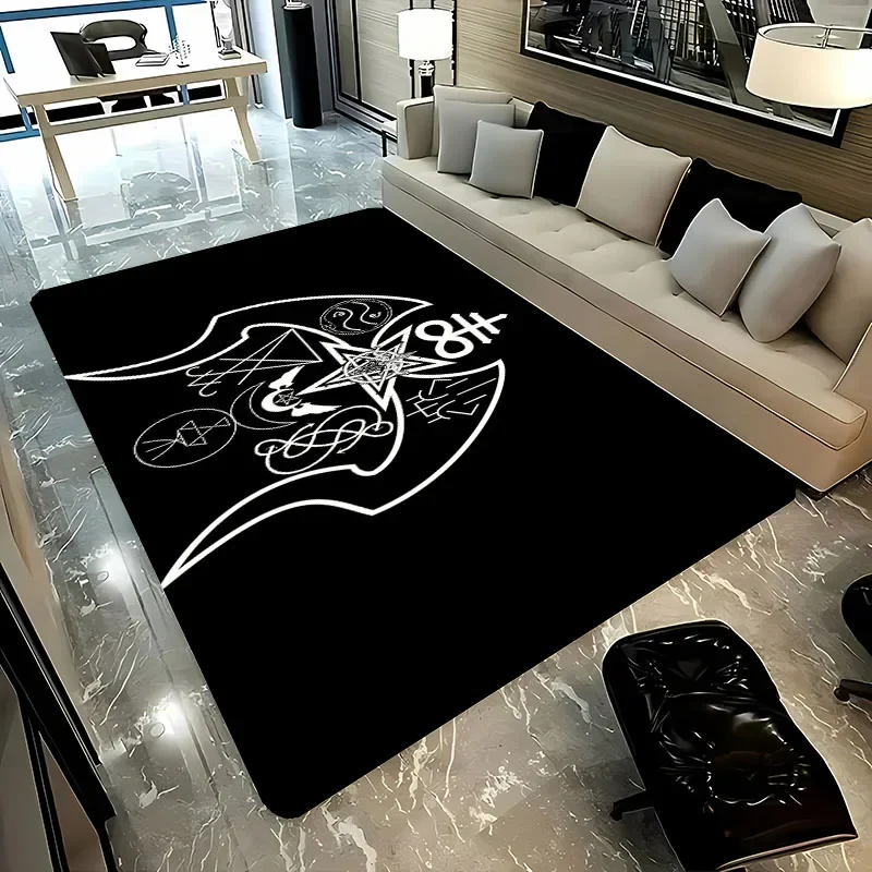 Mysterious Goat Theme Rug,3D HD Printing Carpet for Living Room Bedroom Sofa Doormat Decor,Kid Game Non-slip Floor Mats Alfombra