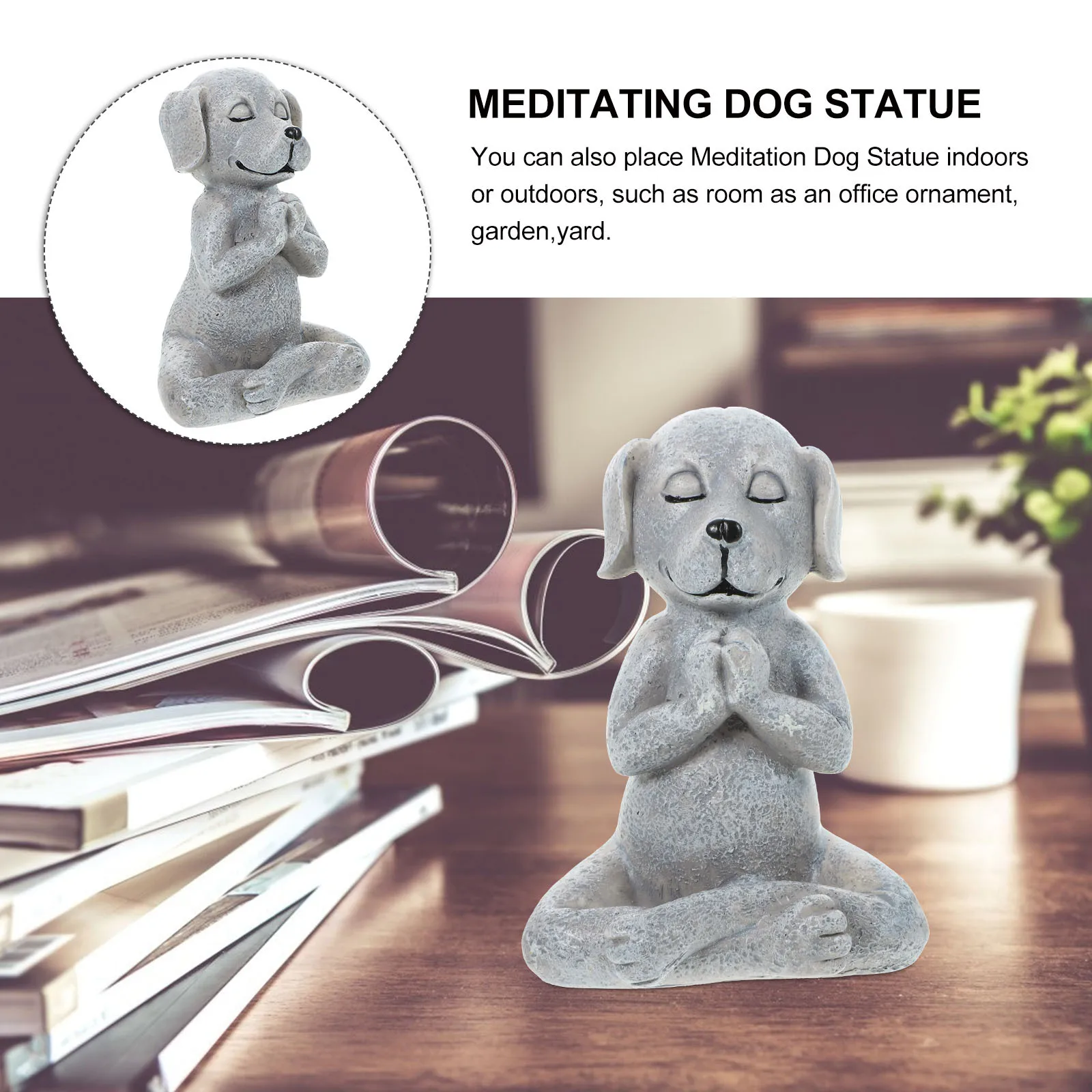 الراتنج التأمل تمثال كلب سنة مستديرة داخلي ديكور خارجي صغير رائع مظهر هووسورمينغ هدية التأمل تمثال