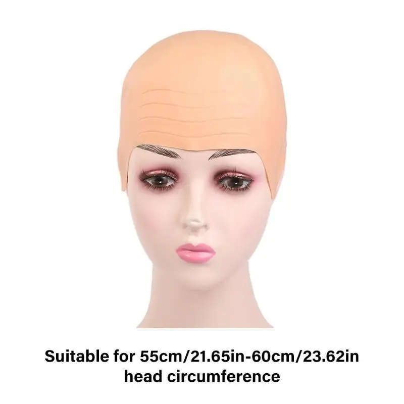 652F Vinyls Bald Caps Fake Head Skin Halloween Cosplay Costume Accessories Bald Hat For Adults and Kids Bald Caps Gifts