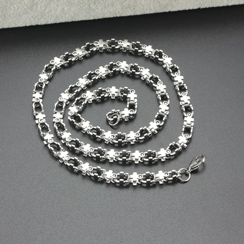 قلادة من الفولاذ المقاوم للصدأ للرجال والنساء ، قلادات الرقبة الفضية اللون ، الأزياء والمجوهرات ، هدية الحزب ، طول 16 ، 20 بوصة