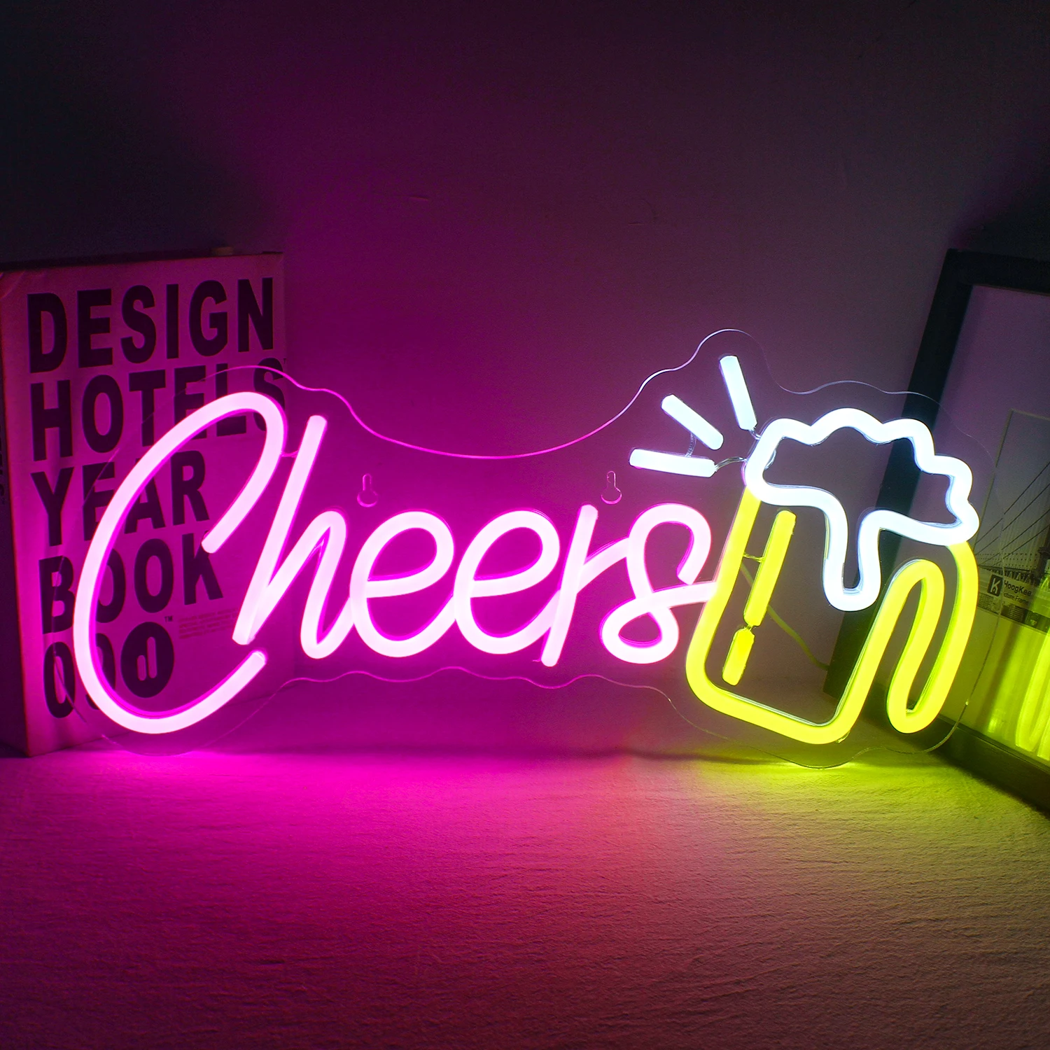 Bar Cheers Neon Sign for Wall Decor Adjustable Bar Led Sign Bar Signs for Hotel Beer Store Cart Restaurant Bistro Party Neon