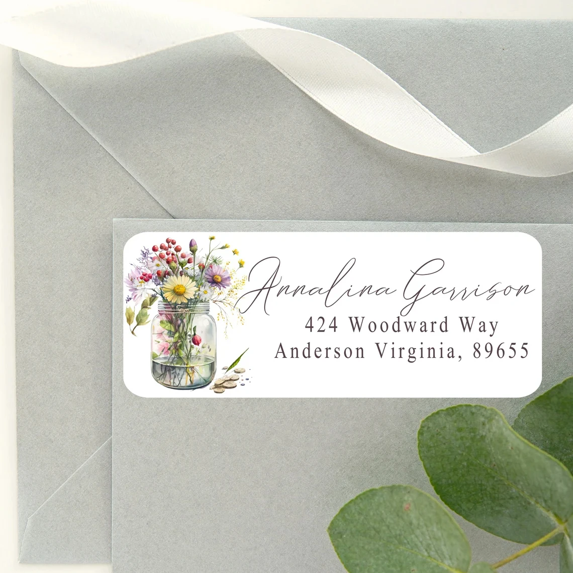 Custom White Address Stickers, 50pcs Personalized Return Address Labels, Self Adhesive Printed Email Labels Stamp