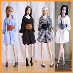 [20days made] 1/6 Female Shoulder Length Neck Loose Shirt Dress Ultra Wide Waistband for Momoko OB FR Nippon PoppyParker Dolls