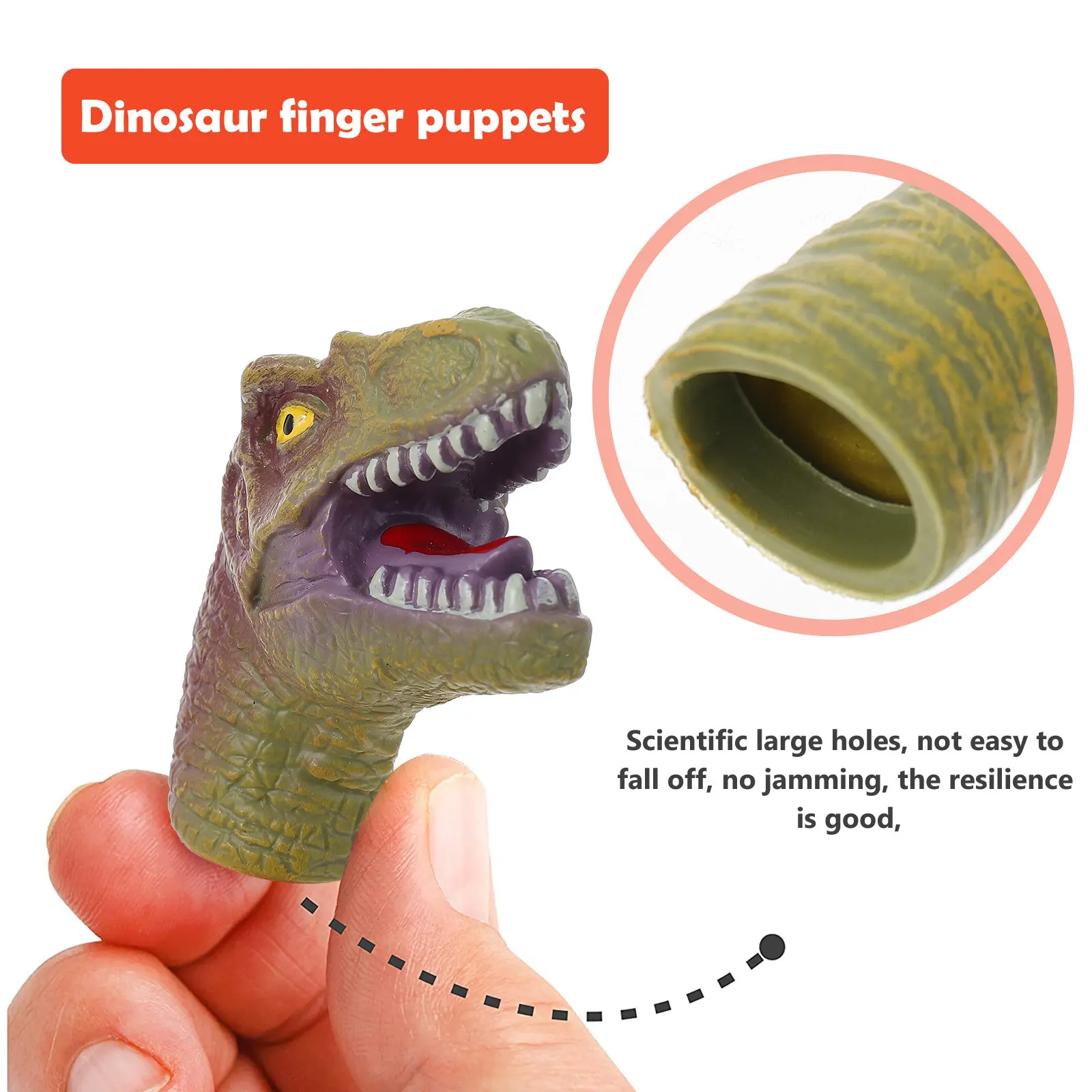 1Set Dinosaurs Claw Gloves Vinyl Hand Puppet for Boys Girls Imaginative Play Grasp Practice Visual Stimulation Interactive