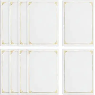 10 قطعة ورق شهادة رقائق الذهب A4 أوراق دبلوم فارغة جائزة التخرج التعرف على المدرسة أوراق الشهادات القابلة للطباعة #6