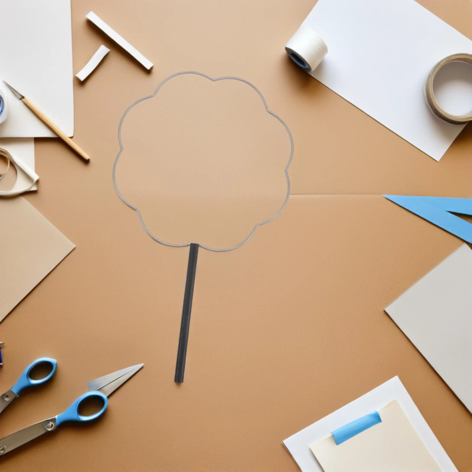 

1pcs Handmade Frame Iron Hollow Palace Style Diy Craft Unfinished Vintage Fan Frame For Traditional Festival Blank Fan Making