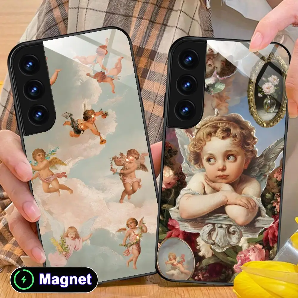 Angel Baby Phone Case for Samsung Galaxy S26 S25 S24 S23 S22 S21 S20 Note20 Plus FE Ultra Glass Magnet Cover