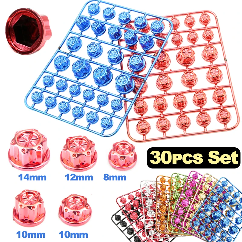 30Pcs Motorcycle Hex Screw Covers Decoration for Motorbike Scooter Engine Frame Screws Caps Pit Bike Nuts Motorcycle Accessories
