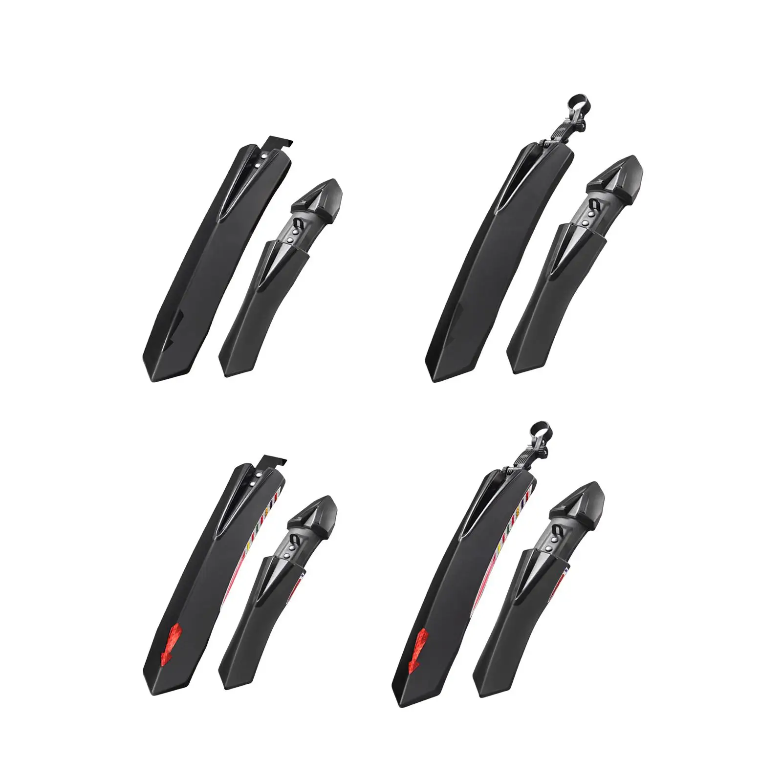 Front and Rear Bike Bicycle Mudguard Set for Mountain Road Bike Lengthen Widen Easy to Install Portable Mud Flaps