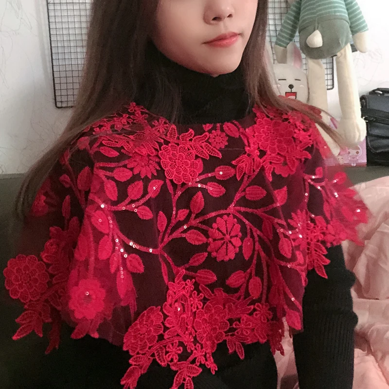 Appliqued Shawls 레이스 볼레로 Femme Shrug For Women 레드 볼레로 Mariage 케이프 웨딩 파티 드레스 Bridal Bolero Mujer Fiesta