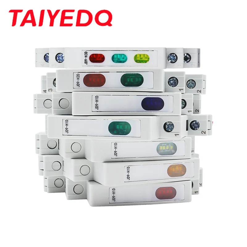 JD9 Luz indicadora do trilho do ruído, Tipo da trilha, Luz de sinal tricolor, Vermelho, Branco, Azul, Verde, Amarelo, 24V, 220V, AC DC, Tipo da trilha