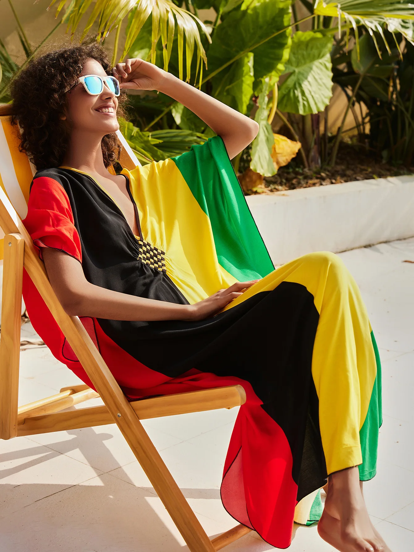 Bedruckter langer Kaftan-Badeanzug für Damen, Loungewear, ethnischer Kaftan, Maxi-Strandkleid, Bademode, Strandmode