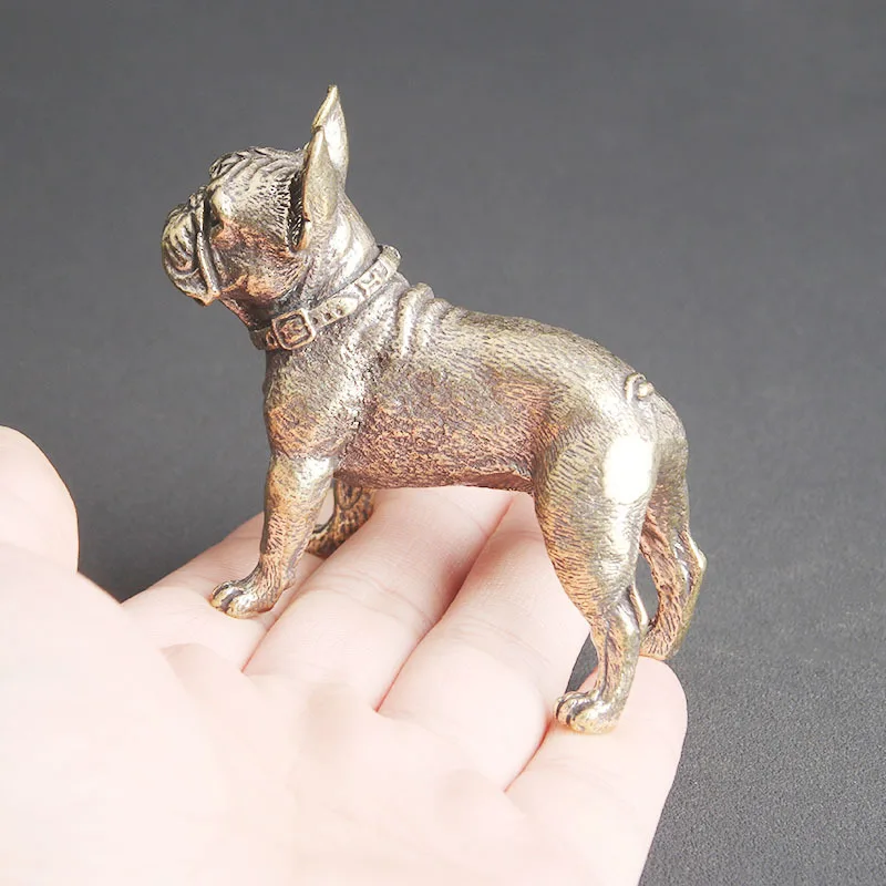 

Little Fairy / Retro Brass Fighter Dog Desktop Ornaments Creative Metal Animal Mini Sculpture Furniture Living Room Decoration