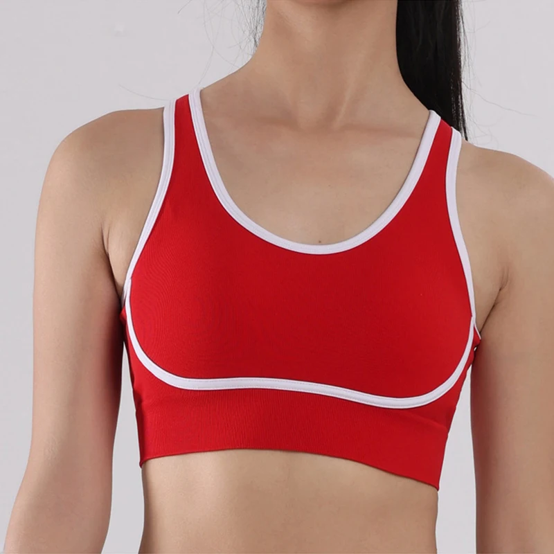 

Women Color Block Sports Bras Sexy Backless Gym Push Up Fitness Yoga Underwear Woman Spring Summer Casual Running Workout Vest