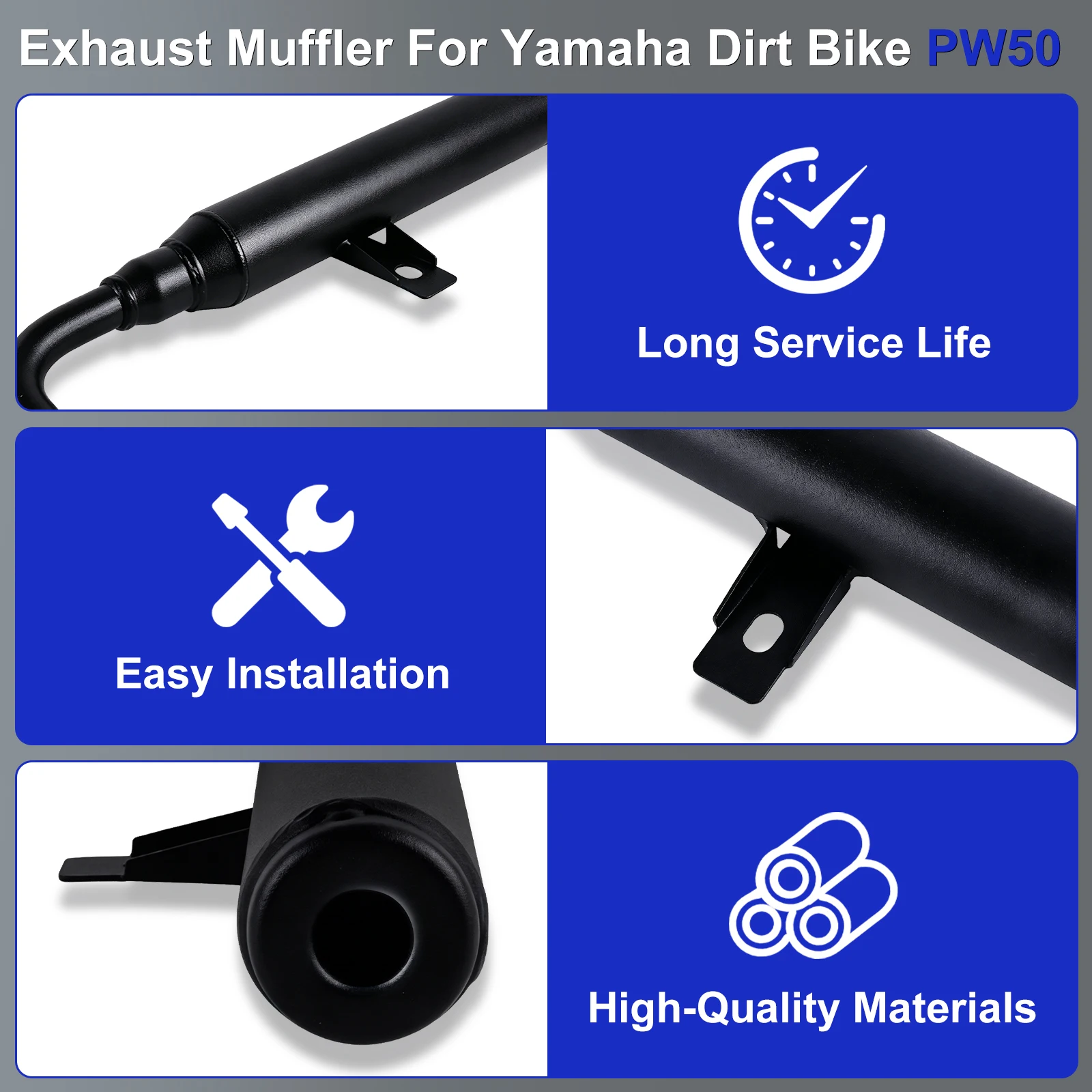 Motorcycle Muffler Pipe Exhaust for Yamaha PW50 PY50 PW PY 50 PEEWEE 50 Dirt Bike Kids Replaces Existing Exhaust view 4
