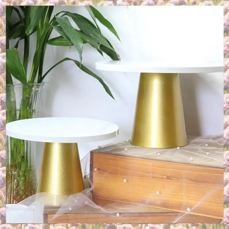 

2X Metal Iron Cake Stand Round Pedestal Dessert Holder Cupcake Display Rack Bakeware For Birthday Wedding Party