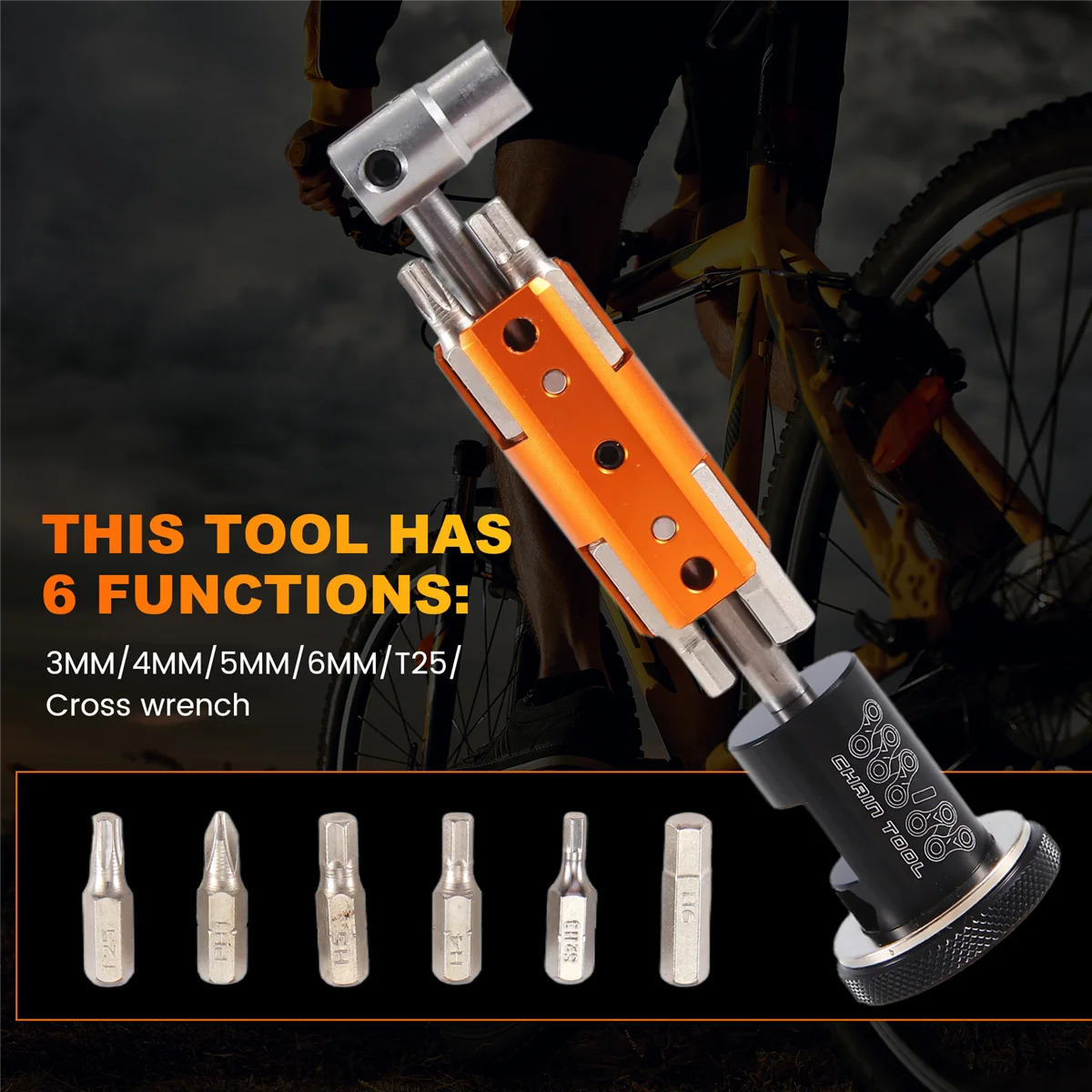 

SUNRA SRWRN алюминиевый велосипед невидимый набор инструментов для ремонта велосипеда многофункциональная обновленная версия шестигранная отвертка T25 гаечный ключ, черный