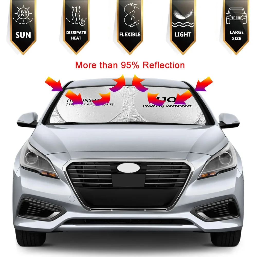 For Hyundai Ioniq I10 I20 I40 Eon Creta Equus Ix55 Car Windshield Sun Shade Cover Auto Interior Accessories Anti UV Reflector