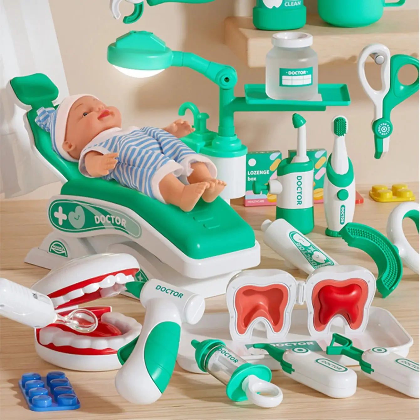 Kids Doctor Set Dentist Nurse Pretend Play Toys Simulated Stethoscope Medical Tool Kit Medical Role Play Accessories Fun Gifts ﻿