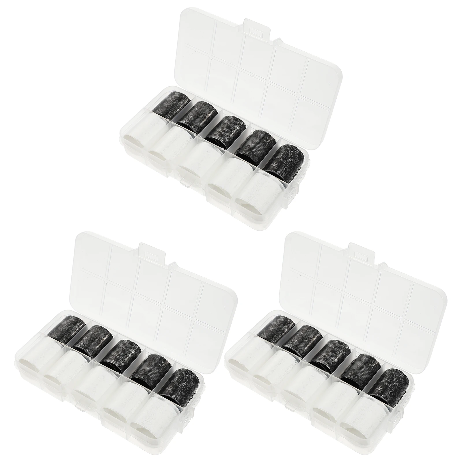 

30 Rolls Lace Star Style Stickers Diy Decors Waterproof Storage Box Included For Easy Use Nail Art Decals For Manicure Women