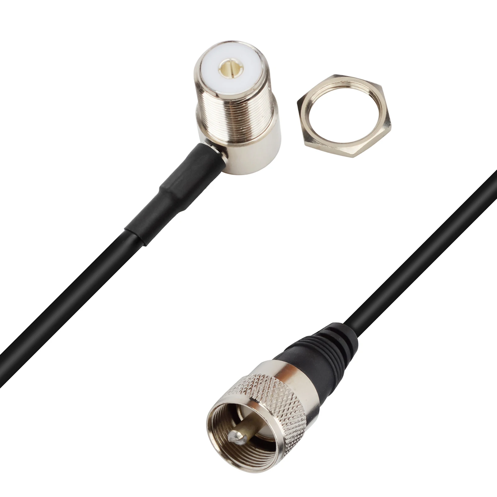 5M RG58 Coax Cable UHF PL-259 Male to SL16-K/SO239 Female Low Loss Extension Jumper Cable for Cb Radio/Vehicle/Car Mobile Radio
