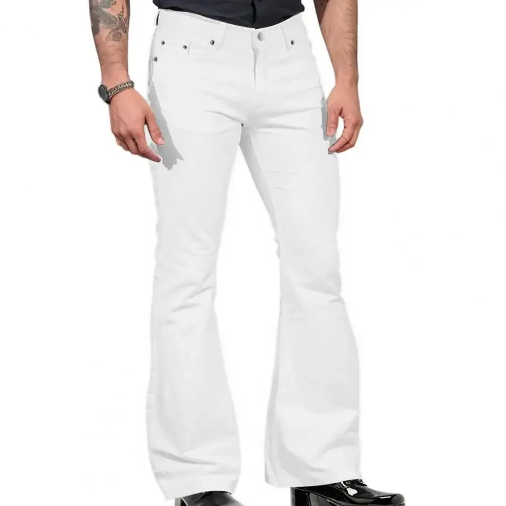 Flattering Bell Bottom Trousers Retro-inspired Flared Pants Fashionable Men's Vintage Jeans Slim Fit Bell Bottom For Harajuku