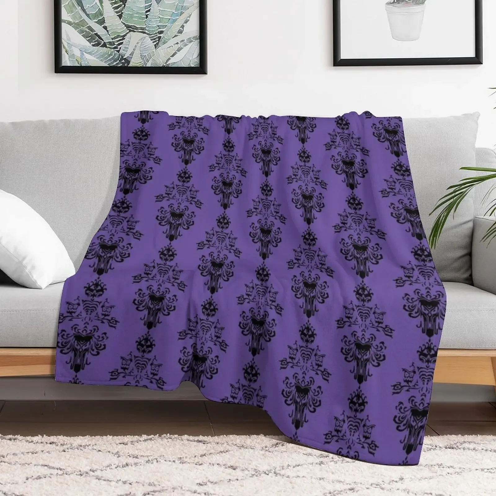 Haunted Mansion Wallpaper Throw Blanket Summer Cool Breathable Blanket for Sleeping