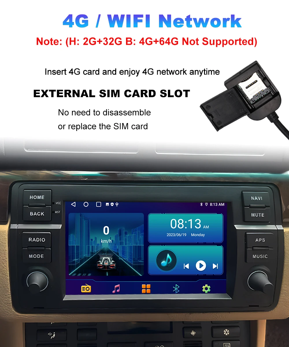 Drahtlose CarPlay Auto Radio Multimedia Video Player Navigation GPS Android Auto für BMW 3er E46 1999-2005 Head Unit Wifi – Detail 7