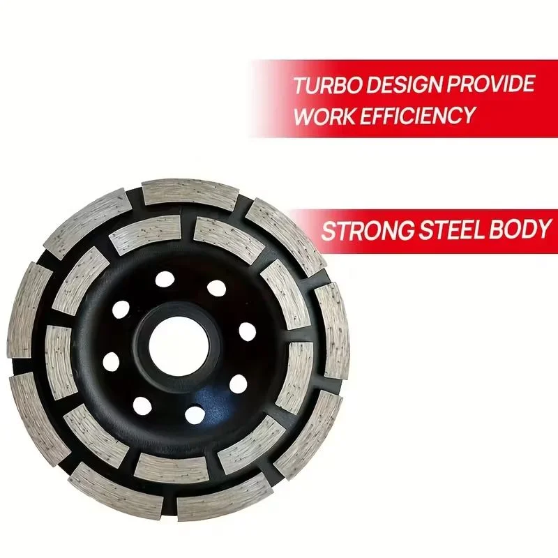 Diamond cup Concrete Grinding wheel 125mm 100mm Double Row Diamond Angle Grinder Cup Disc for Concrete Stone Ceramic Turbo