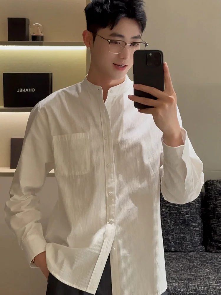 Casual Chinese Style Long Sleeve Shirt Men's Workwear Outerwear Lightweight Summer Fashion Brand High-End Feelings Leisure Coat