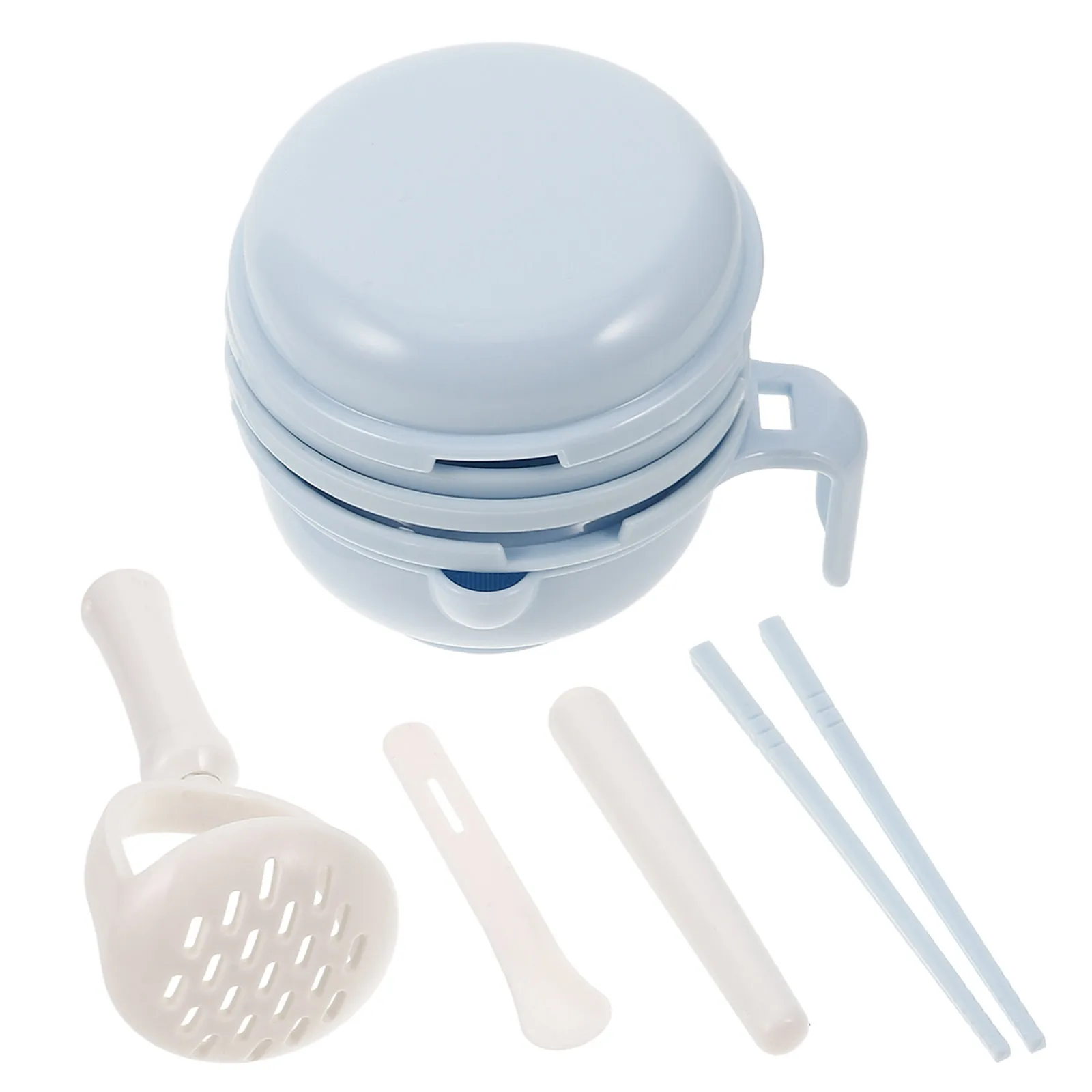 

Ручная мельница для детского питания, небесно-голубая миска для пюре для фруктов и овощей, нескользящая, легко чистящаяся, многофункциональная для младенцев