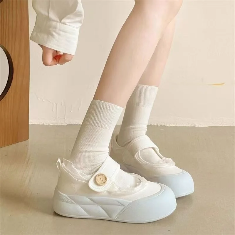 

2025 Autumn New Girls Flat Shoes Sweet Lace Toes Capped Kids Casual Shoes Soft Bottom Hook&loop Children Fashion Shoes Princess