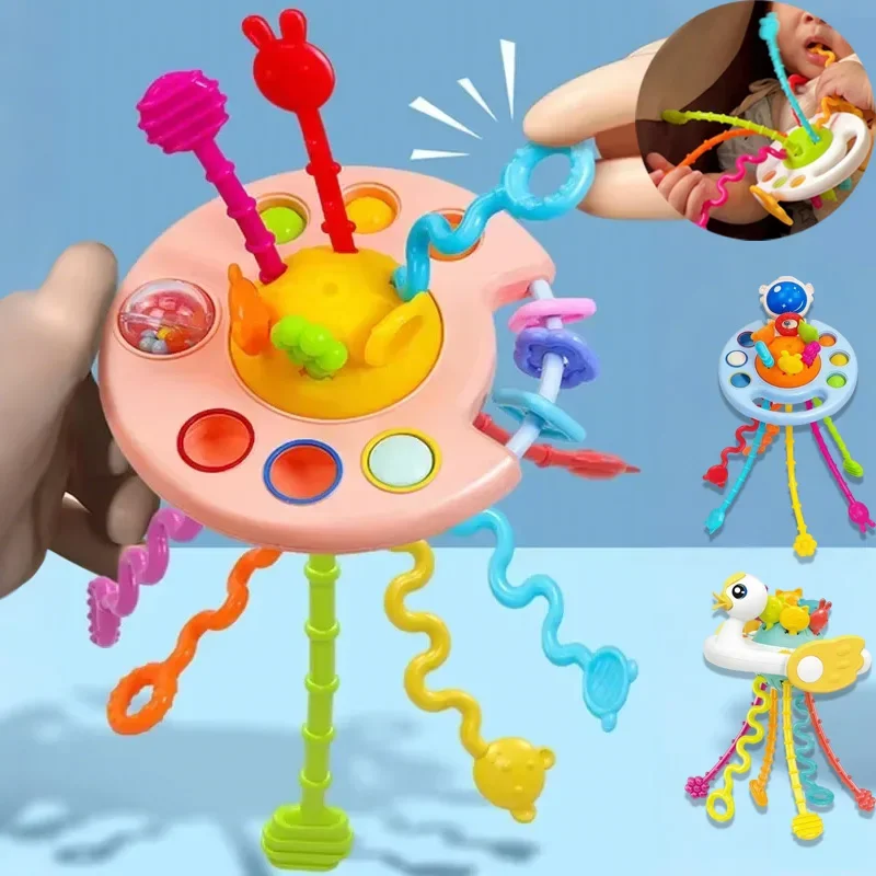 Montessori Baby Sensory Development Educational Toys Pull String Finger Grasp Training Early Learning Toy Teething BPA Free 1-3Y
