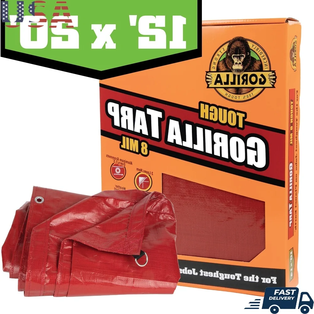 

Сверхмощный прочный брезент 12x20 футов, устойчивый к атмосферным воздействиям, прочный полиэтилен, толщина 8 мил, усиленные стрелки, алюминиевые втулки для кемпинга