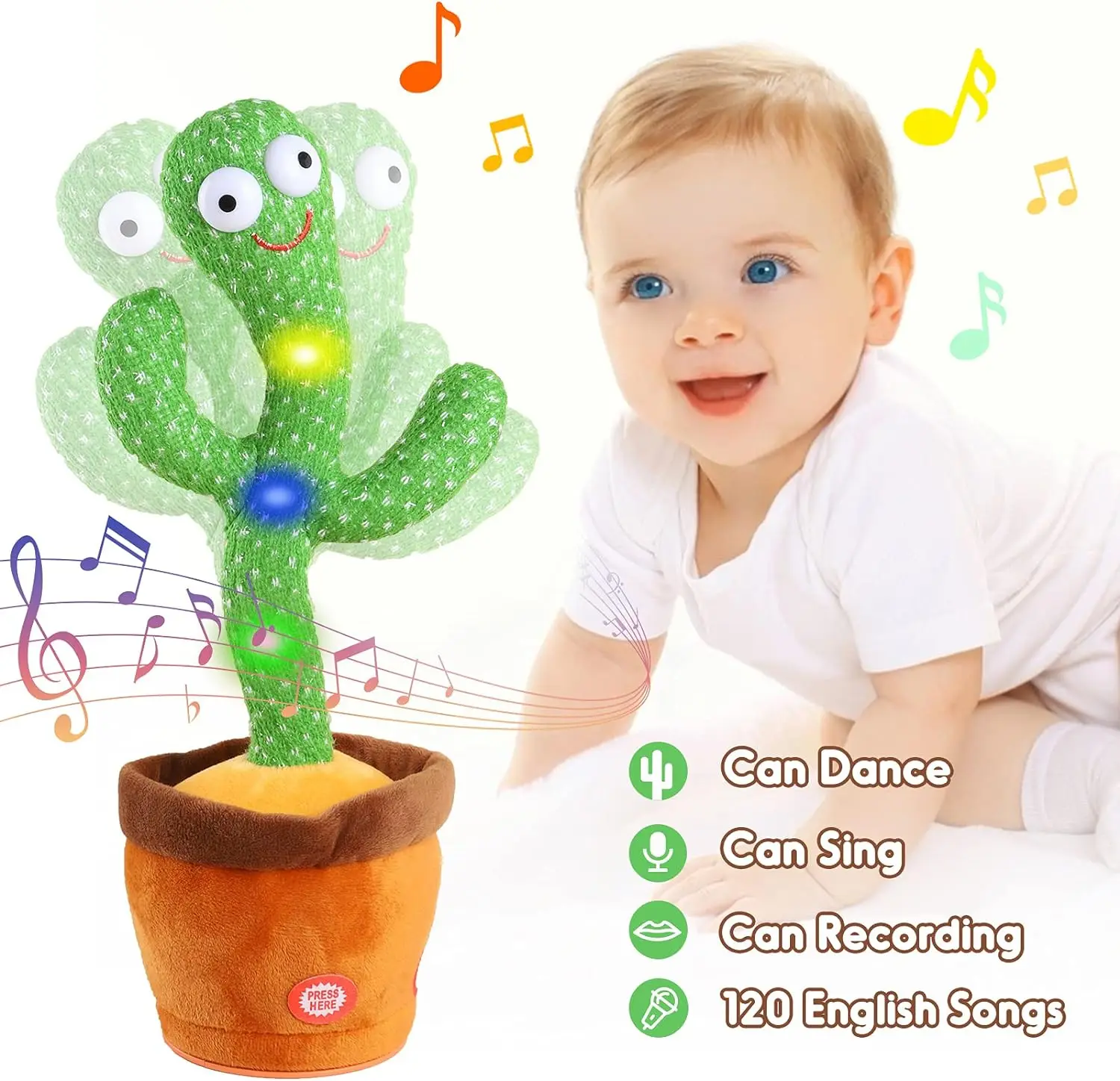 

Children's toys cactus toys learn to speak dance twist and sing have a conversation with each other plush toys