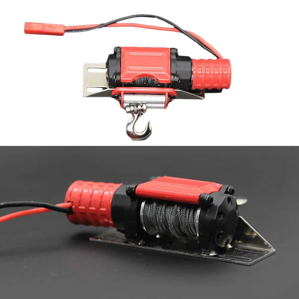 

Durable Metal 1:10 Rc Car Winch Traction Accessories Red Black Low Noise Power Saving High Simulation Electric Winch