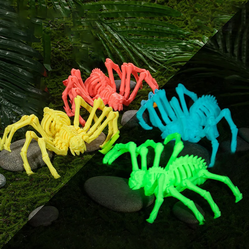 3D Printed Spider Figures Simulated Animal Model Movable Retractable Joint Toy Christmas Children's Gift Home Desktop Decoration