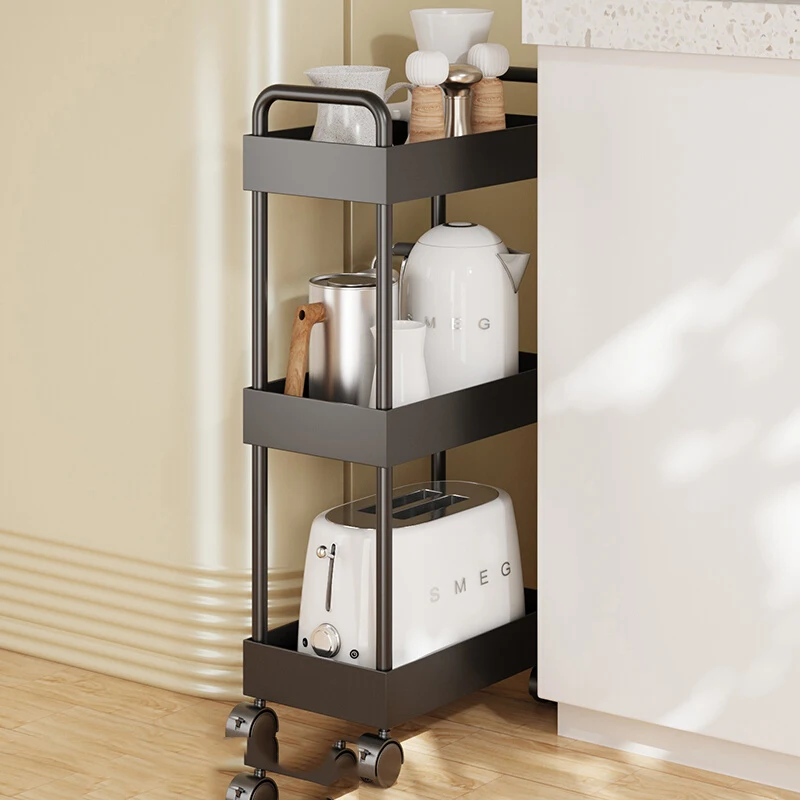 Trolley Cart Kitchen Furniture Organizer Storage Shelf Complete Unit Wheels Kitchens Accessories Organize Cocina Islands Folding